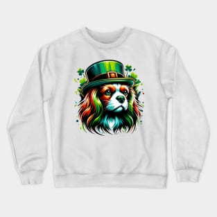 Cavalier King Charles Spaniel Celebrates Saint Patrick's Day Crewneck Sweatshirt